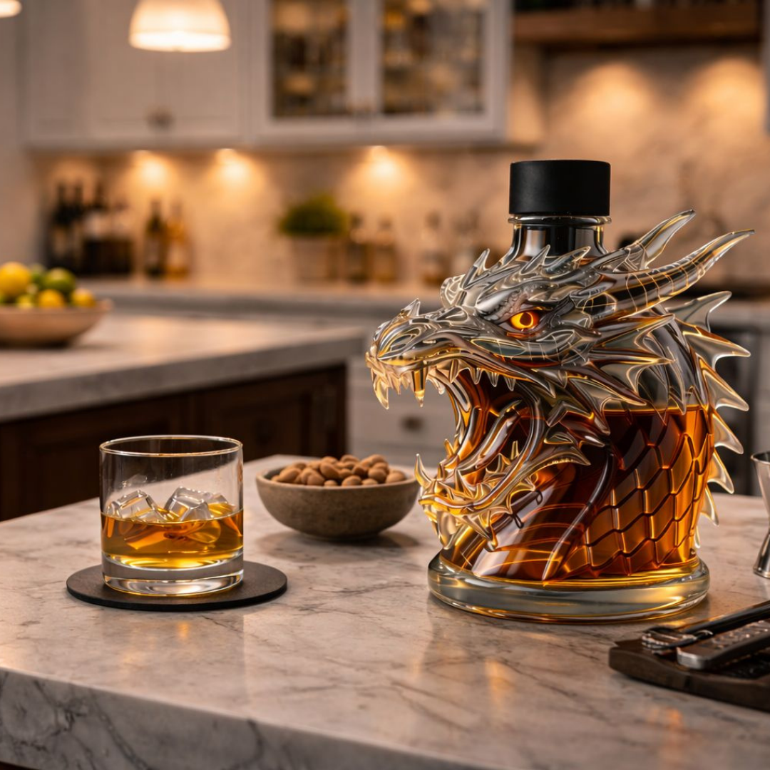 Bottiglia Whisky "Drago" - Design a Testa di Drago