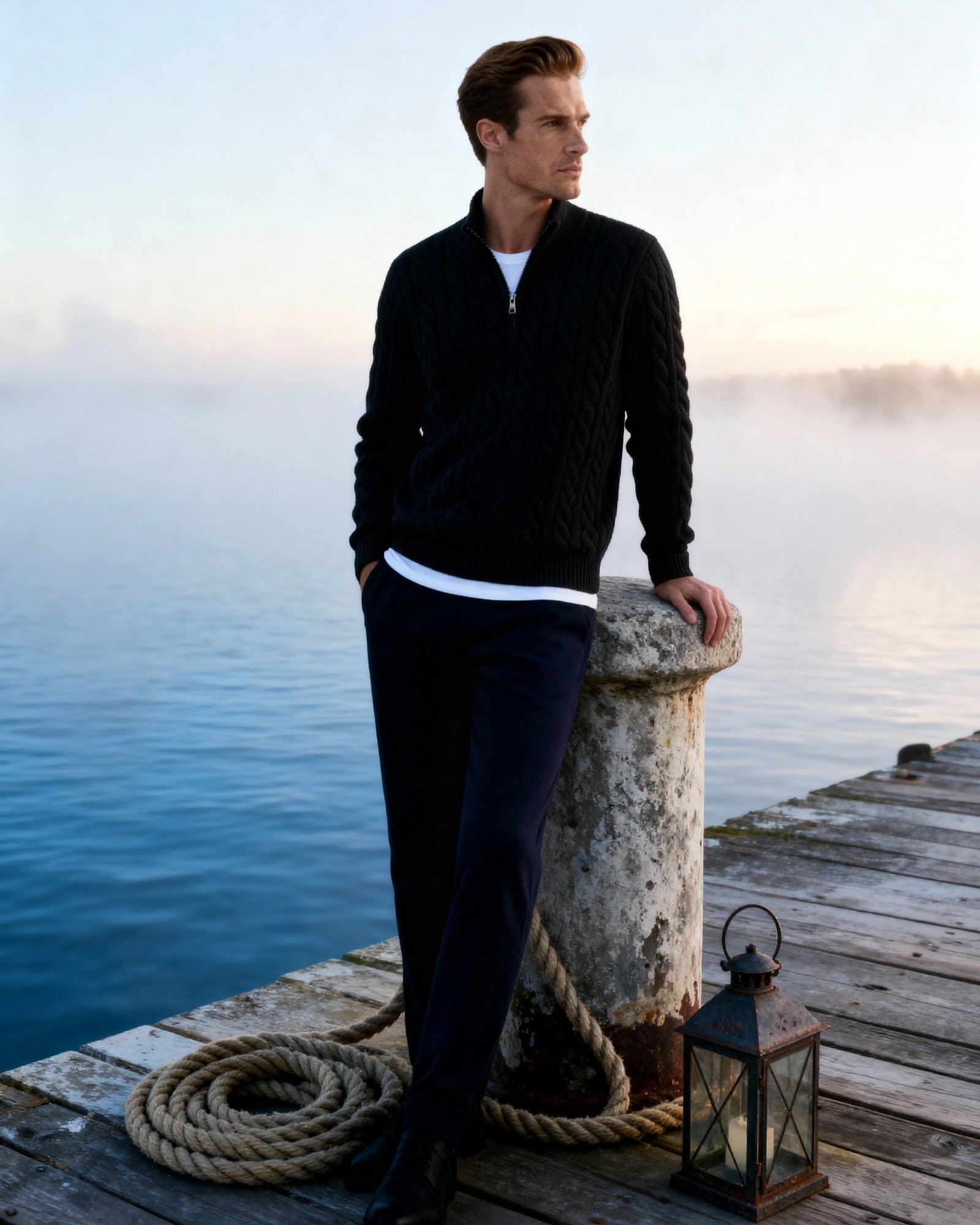 Maglione con mezza zip Verbier