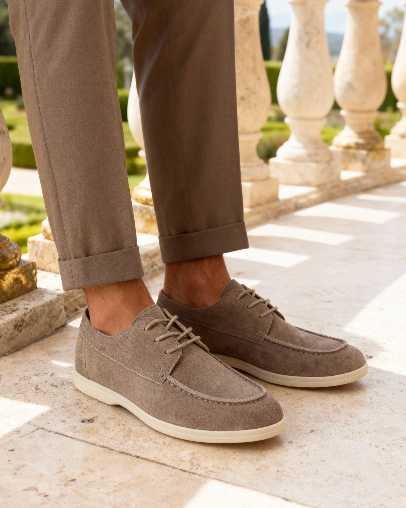Scarpe stringate in pelle scamosciata premium